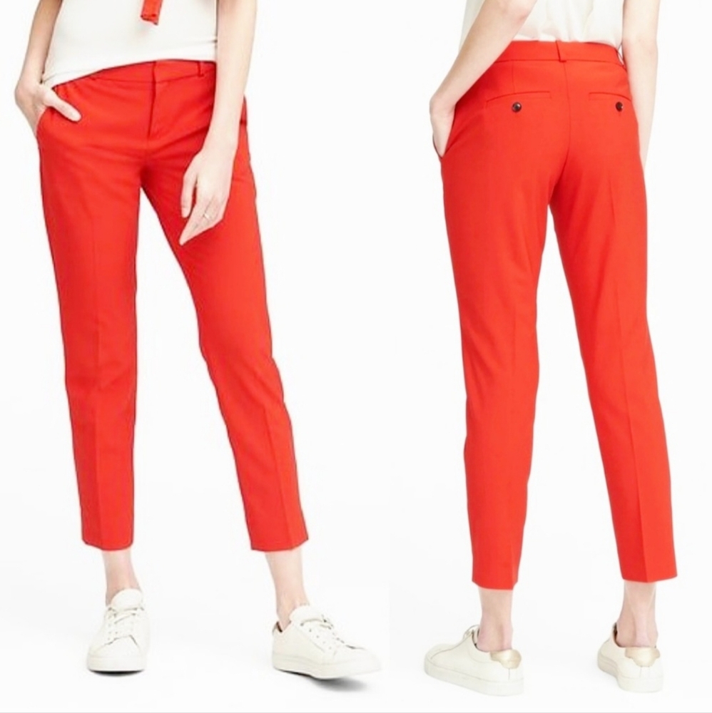 BR. Italian Wool-Blend Ankle Pant. Washable.   Banana Republic. Size 6 Long.